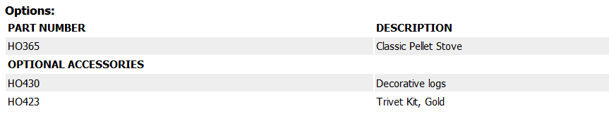 II-T Pellet Stove options